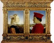 Piero della Francesca Portrait of the Duke and Duchess of Montefeltro oil painting artist